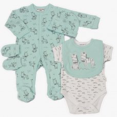WF1852: Baby Unisex 5 Piece Net Bag Gift Set (0-9 Months)